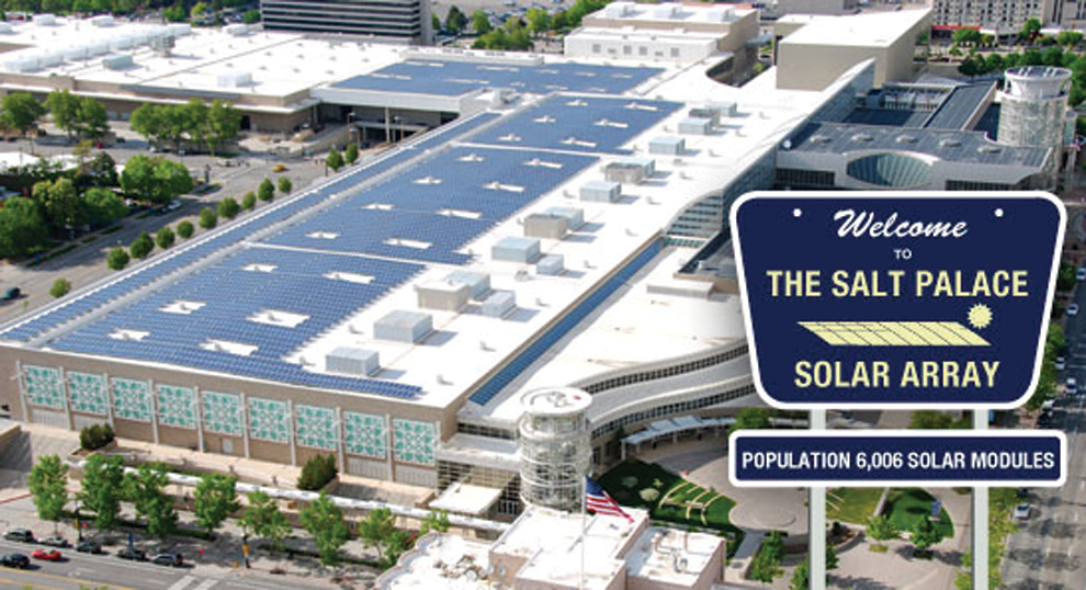 Bella Energy installed 1.65 MW of PV panels on the roof of the Salt Palace convention center in Salt Lake City.